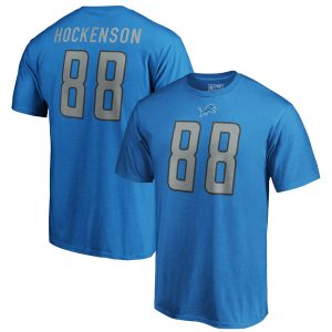 T.J. Hockenson Detroit Lions Authentic Stack Name & Number T-Shirt – Blue